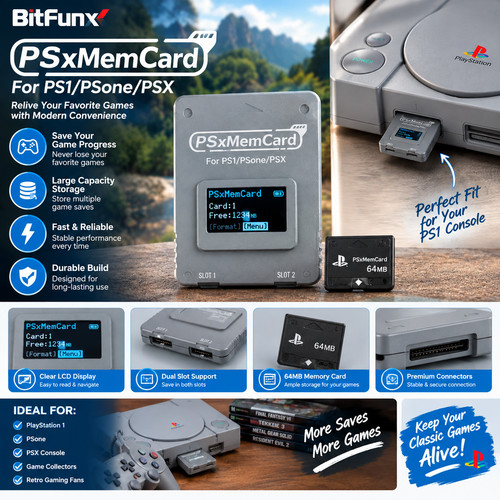 Bitfunx psxmemcard gen2 ps1 - gen2,